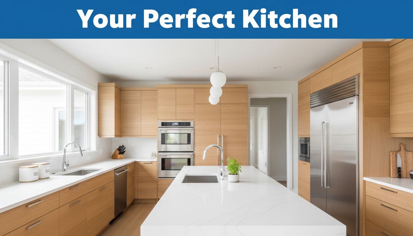 A bright, organized kitchen features light wood cabinets, stone countertops, and stainless steel appliances.